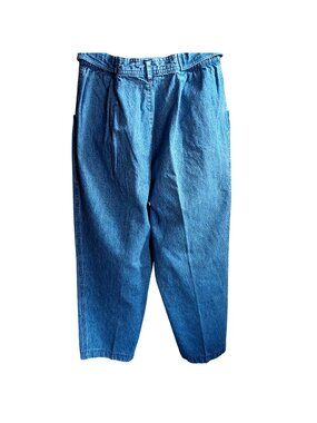 Vintage Jeans sz 10 27x27 Russ Sport High-Waist Pleated Elastic Back Waistband